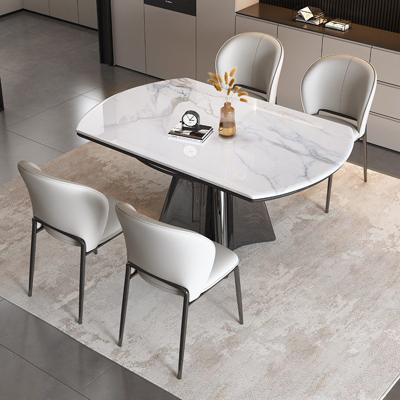 岩板餐桌可伸缩现代简约小户型家用大理石桌子方圆两用餐桌椅组合,淘宝优惠券,粉丝福利购,淘宝优惠卷