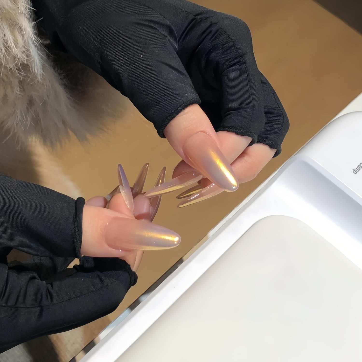 海莉同款穿戴甲可拆卸孕妇婚甲纯欲风温柔裸色极光粉渐变手工光疗,淘宝优惠券,粉丝福利购,淘宝优惠卷