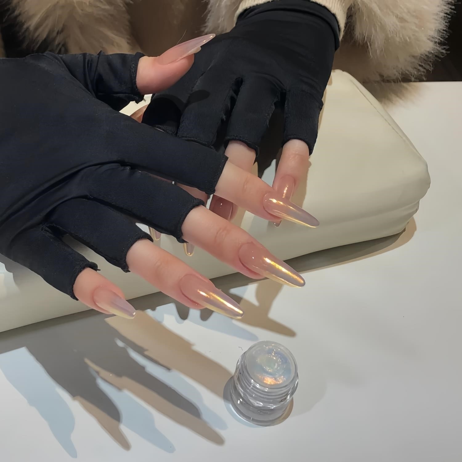 海莉同款穿戴甲可拆卸孕妇婚甲纯欲风温柔裸色极光粉渐变手工光疗,淘宝优惠券,粉丝福利购,淘宝优惠卷