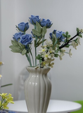 纯手工玫瑰扭扭棒花假花摆设客厅餐桌装饰品插花束摆件花艺摆设