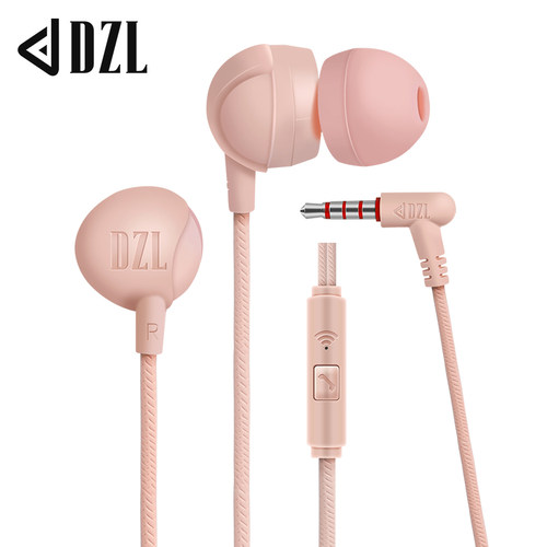 DZL入耳式重低音有线小米华为圆孔通用男女L弯型游戏吃鸡耳麦弯插 - 图0
