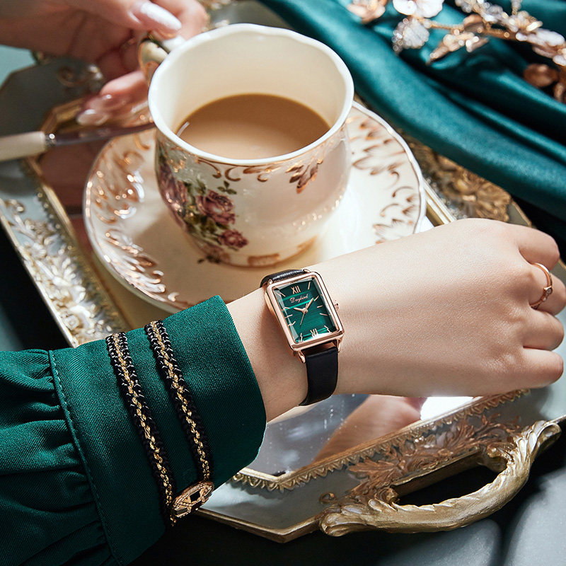 2020新款女士小绿表方盘孔雀石女表 aba艾彼艾国产腕表