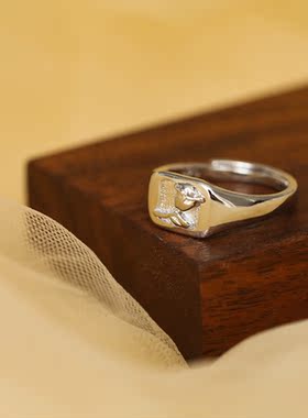 甜酷玫瑰花~s925银小众设计戒指