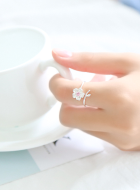 纯银韩国开口学生食指饰品尾戒