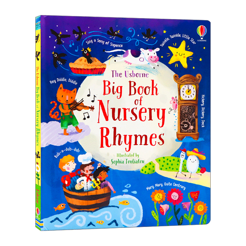 欧美经典童谣 英文原版绘本 The Usborne Big Book of Nursery Rhymes 精装大开本纸板书 儿童音律启蒙 英文版 进口英语原版书籍 - 图0