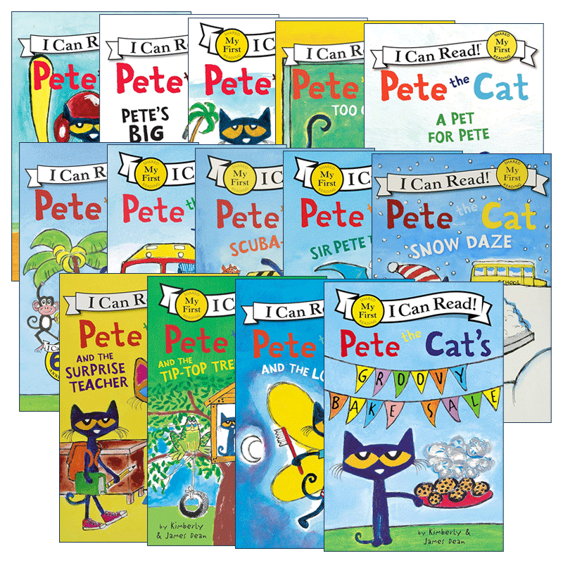 皮特猫英语绘本全套14册 英文原版绘本 Pete the Cat I Can Read 分级阅读读物初阶绘本 儿童启蒙图画故事全英语版进口书籍第一辑 - 图1