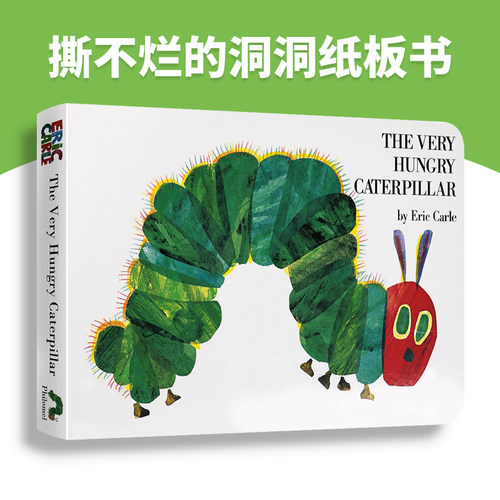 好饿的毛毛虫英语绘本The very hungry caterpillar 好饥饿的毛毛虫进口英文原版儿童启蒙纸板洞洞书籍我是一只兔子I am a Bunny - 图1