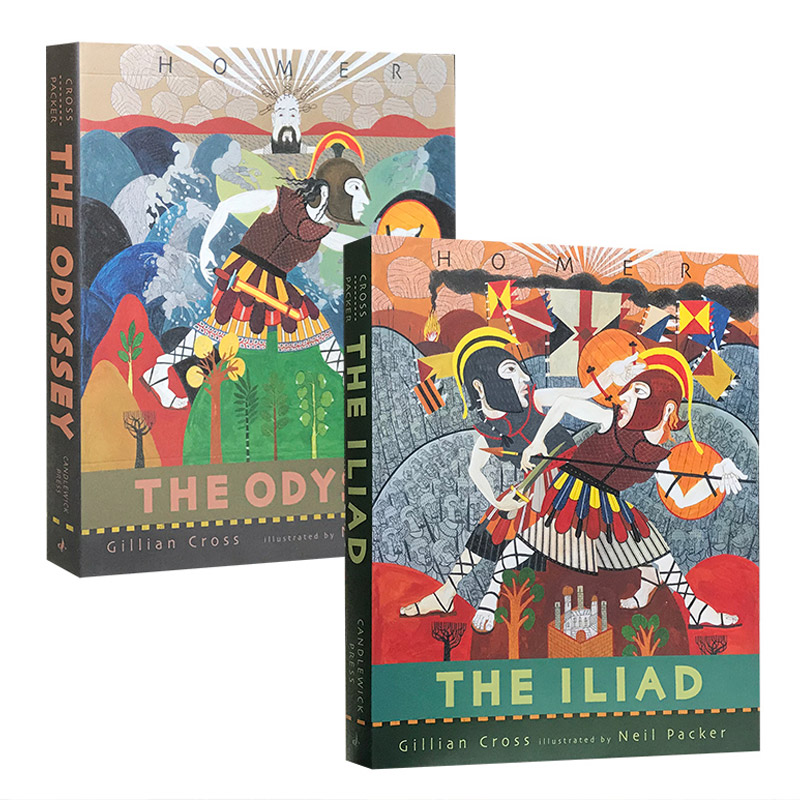 荷马史诗2册套装伊利亚特奥德赛英文原版绘本 The Iliad The Odyssey精装插图版英文版进口历史故事书儿童英语课外阅读书籍-图0