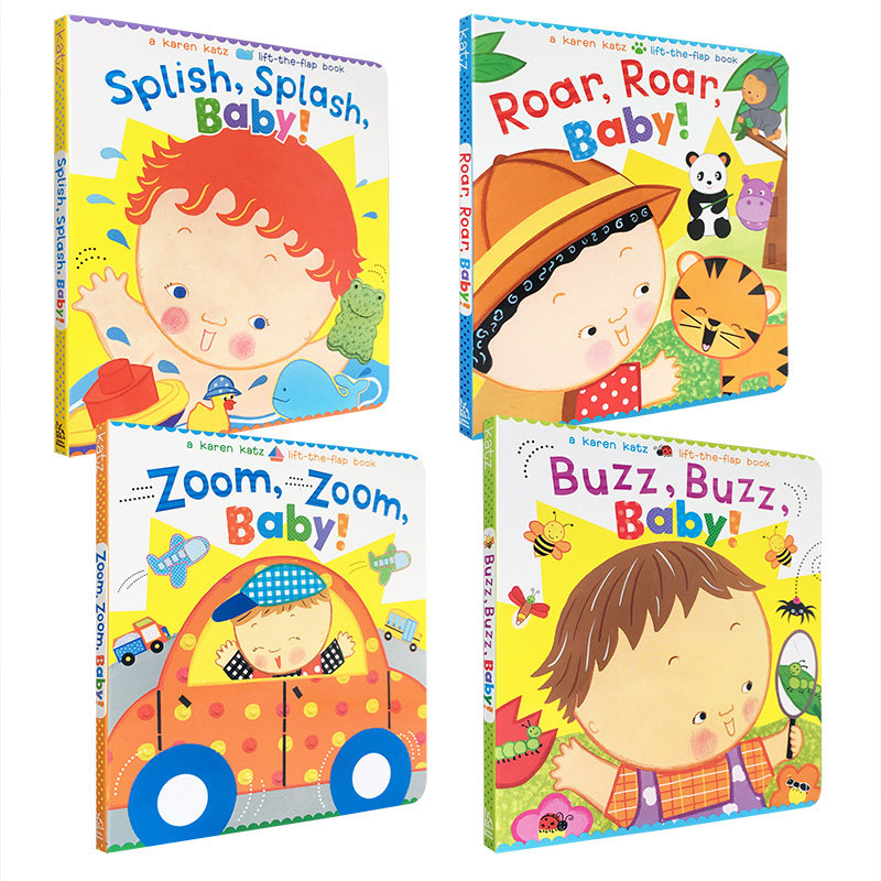 动物之声 英文原版绘本 Buzz Splash Zoom Roar 卡伦卡茨 Karen Katz 纸板翻翻书 幼儿英语启蒙图画故事书 英文版进口原版书籍