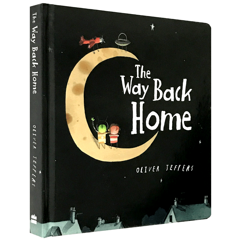 英文原版绘本纸板书 从月亮上回家 The Way Back Home 天上人间 英文版智慧小孩系列 Oliver Jeffers书单 进口正版书籍 - 图1