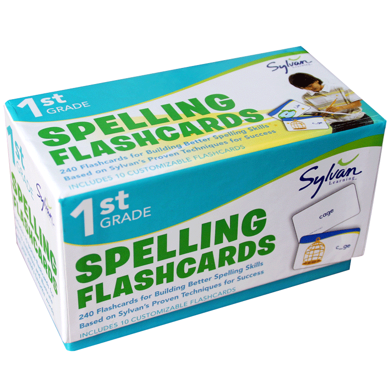 一年级英语词汇拼写练习卡片240张 英文原版 First Grade Spelling Flashcards 儿童英语正版进口英文单词闪卡 兰登美国小学英文版 - 图1