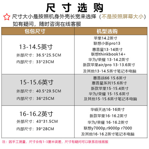 笔记本电脑手提单肩商务包适用苹果13华为14联想15小米16英寸屏平板游戏本多功能防水防震气囊通勤斜挎袋男女 - 图3