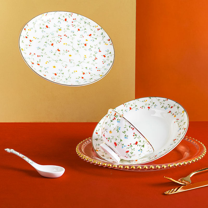 高淳陶瓷新中式轻奢婚庆家用餐具乔迁骨瓷高端婚礼碗筷套装组合,淘宝优惠券,粉丝福利购,淘宝优惠卷