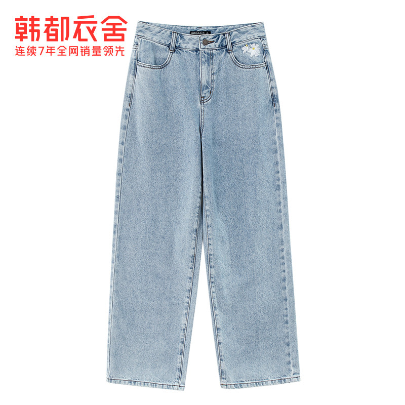 韩都衣舍2020秋爆款小雏菊女牛仔裤 韩都衣舍嗒嗒牛仔裤