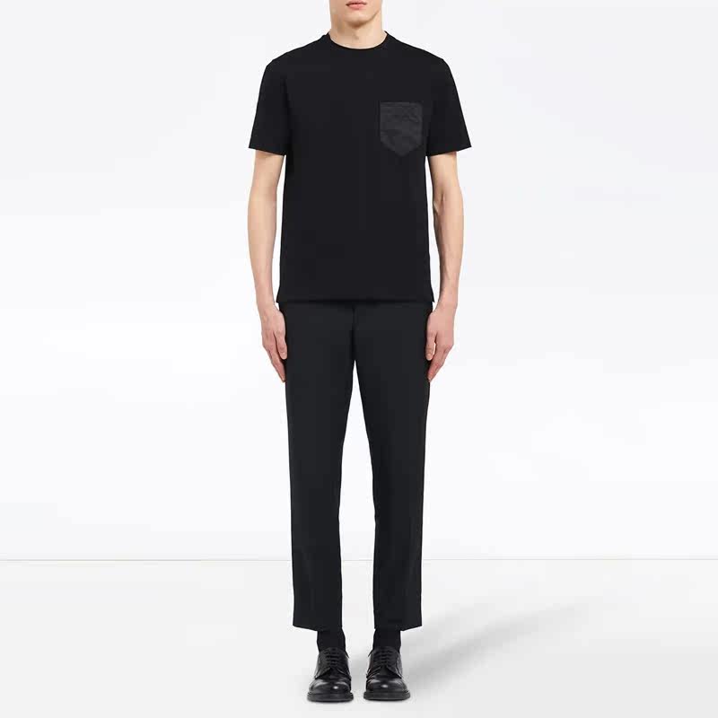 prada正品2019秋冬男士纯色t恤 黛慕名品海外T恤