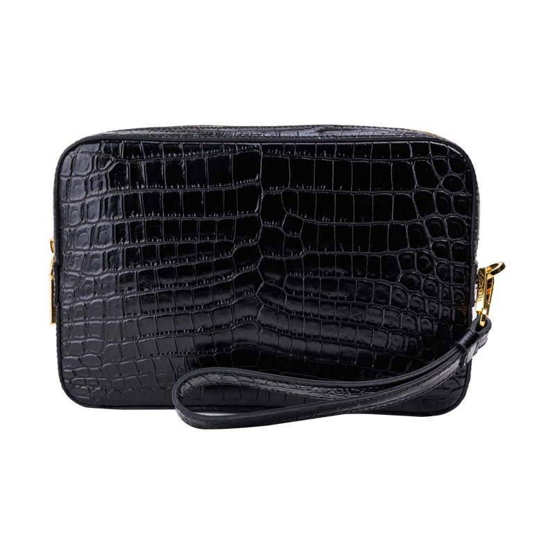 versace /范思哲皮质拉链男手拿包 黛慕名品海外男士包袋