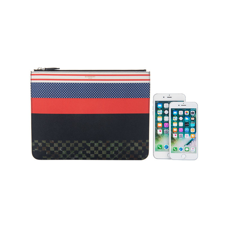 givenchy /纪梵希条纹荔枝纹手拿包 黛慕名品海外男士包袋