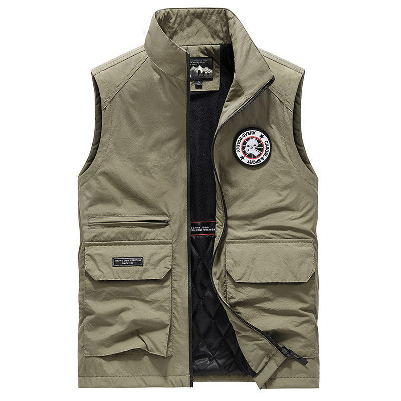 羽绒棉马甲男工装多口袋马夹秋冬季加厚保暖防风背心立领坎肩外套,淘宝优惠券,粉丝福利购,淘宝优惠卷