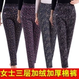 Зимние удерживающие тепло штаны, увеличенная толщина, оверсайз, для среднего возраста