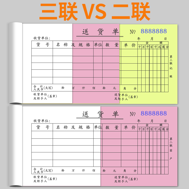 20本二联三联送货单销货清单无碳复写联单两联送货单本横式销货清单二连销售单手写销售清单本消货清单订货单 - 图0