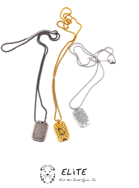 狗牌祈祷之手挂件情侣钛钢吊坠