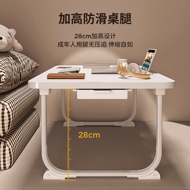 Small table on the study bed in college dormitory