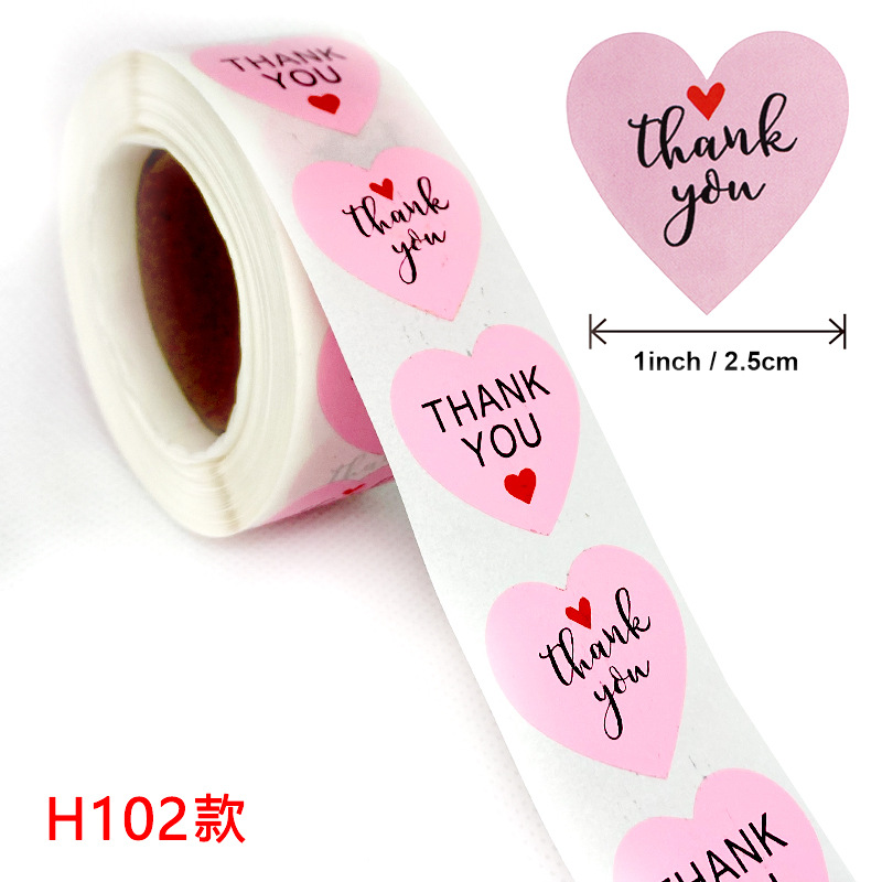 500pcs/roll  Thank You Stickers Handmade Sticker Circle Sta - 图2