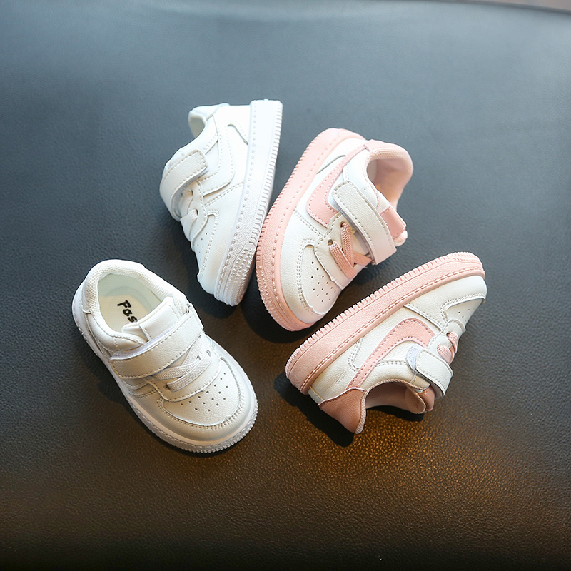 婴儿学步鞋秋冬加绒棉鞋一岁宝宝鞋子男童儿童板鞋软底女童小白鞋 - 图2