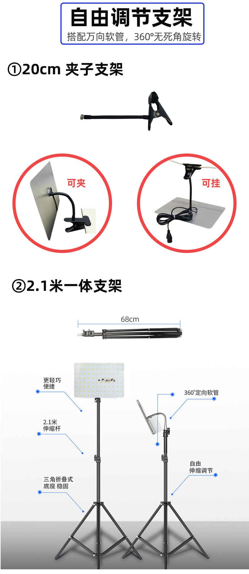 超亮夜市摆摊灯12V-85Vled地摊灯架防水电瓶电动车户外应急照明灯 - 图1