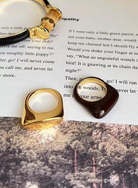 法式高级感金色简约戒指