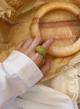 法式复古椭圆青提戒指