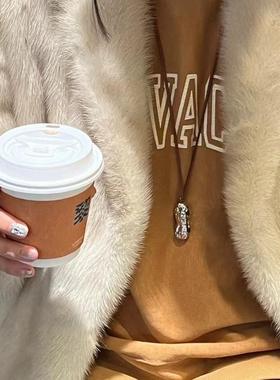 好事花生吊坠黑色皮绳项链