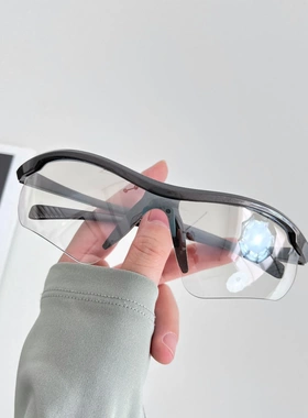 欧美潮流半框墨镜渐变水银个性登山运动显脸小防风护目镜骑行眼镜