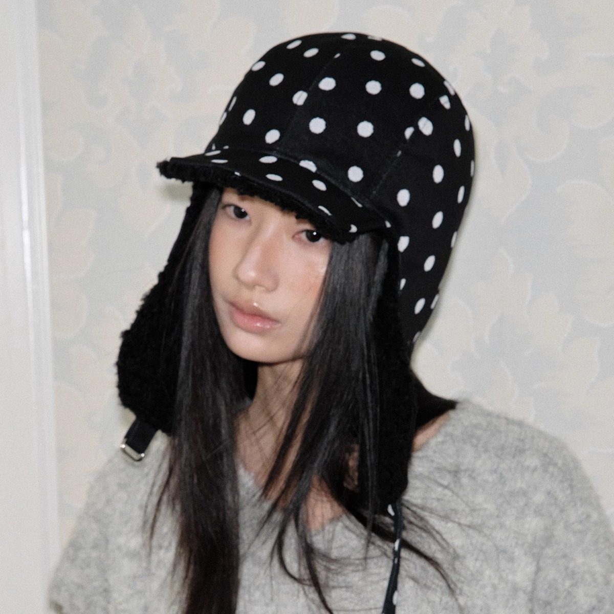 郑佰万 时尚猎手~酷感波点百搭雷锋帽冬季保暖显脸小护耳棒球帽女,淘宝优惠券,粉丝福利购,淘宝优惠卷