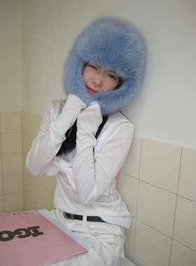 长白山看雪冬季仿貂绒雷锋帽加厚