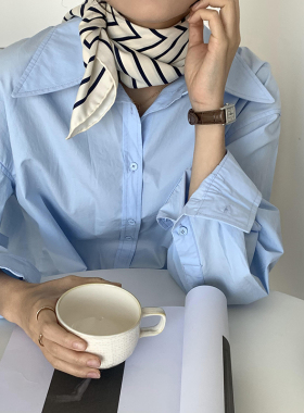 高级感条纹丝巾女新款方巾领巾潮