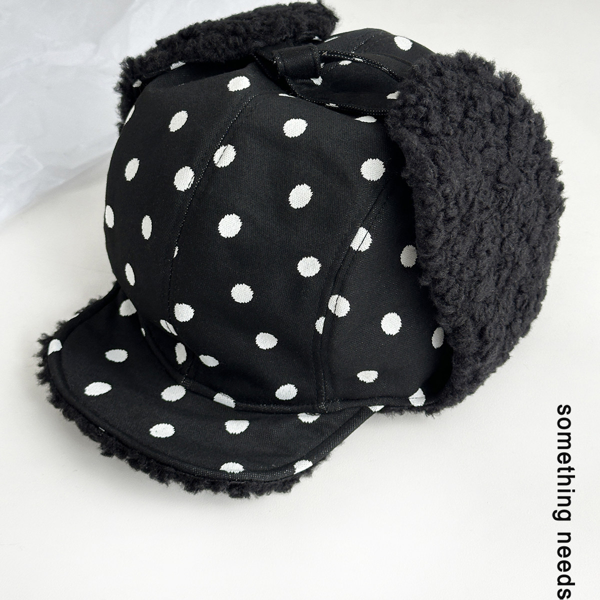 郑佰万 时尚猎手~酷感波点百搭雷锋帽冬季保暖显脸小护耳棒球帽女,淘宝优惠券,粉丝福利购,淘宝优惠卷