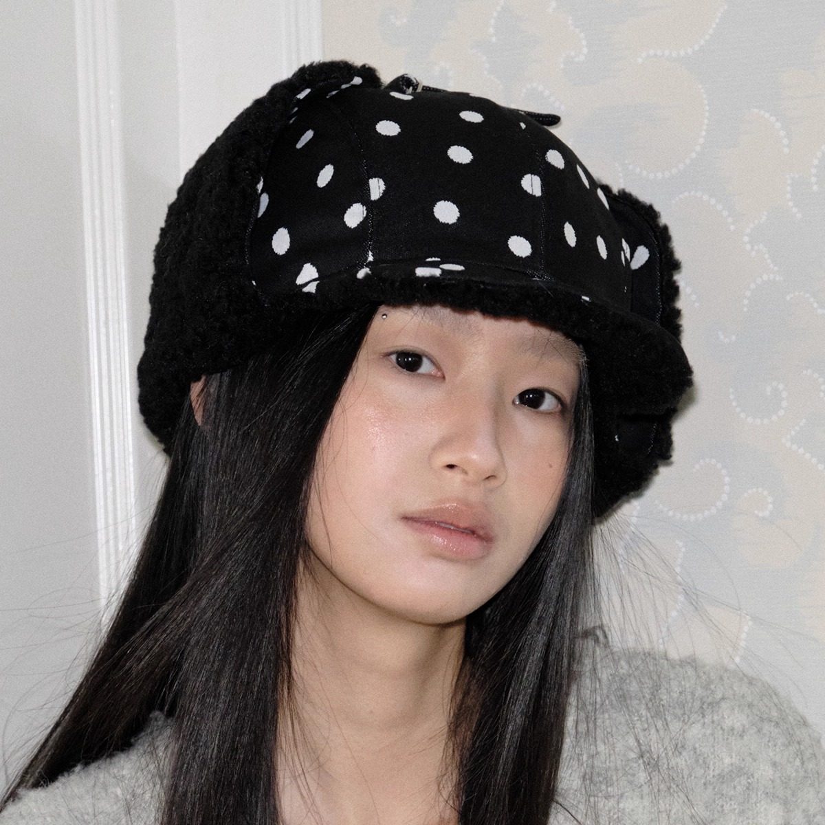 郑佰万 时尚猎手~酷感波点百搭雷锋帽冬季保暖显脸小护耳棒球帽女,淘宝优惠券,粉丝福利购,淘宝优惠卷