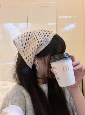 小红帽~针织头巾女韩版透气