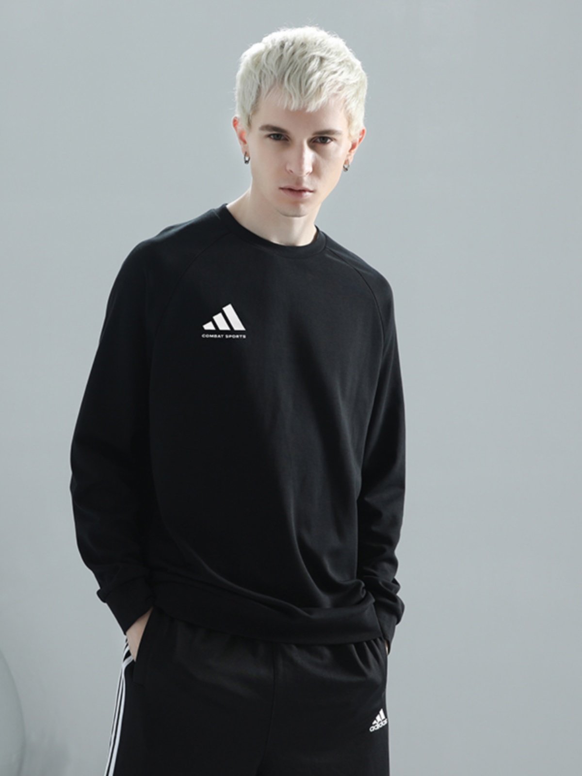 adidas阿迪达斯2025新款男女圆领套头运动休闲卫衣aCLLSPS3CS-RG