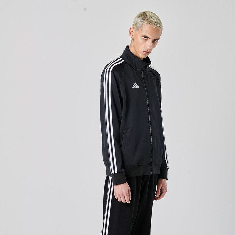 Adidas阿迪达斯2025春秋外套男女黑色休闲运动立领夹克TR30JT-BW,淘宝优惠券,粉丝福利购,淘宝优惠卷