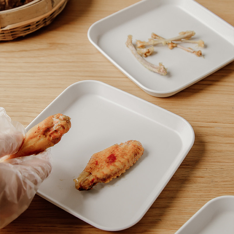 简约新款吐骨碟家用食品级塑料小碟子骨碟盘餐桌 6寸盘子菜碟火锅_虎窝淘