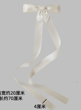 毛晓彤同款白色长蝴蝶结飘带发夹