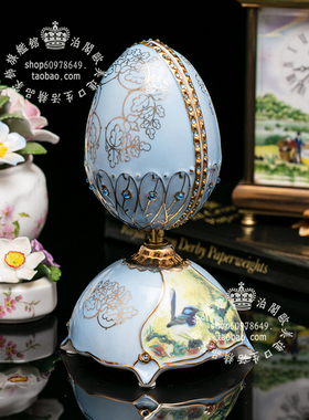英国 bradex 闪耀 美丽蓝色雀鸟 陶瓷八音盒 音乐铃 音乐彩蛋