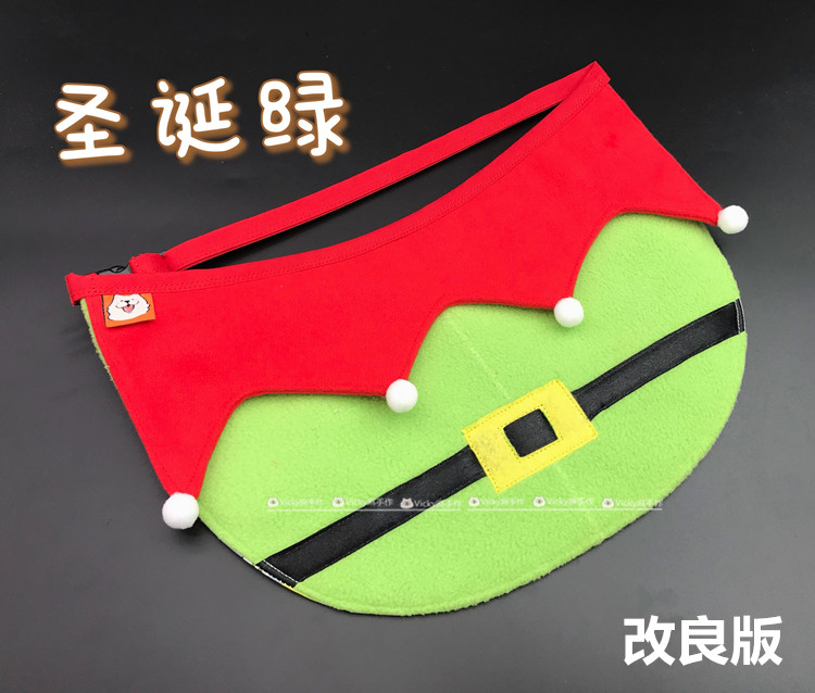 大狗圣诞口水巾宠物萨摩耶金毛阿拉斯加耶诞节围兜装饰围巾领巾 - 图0