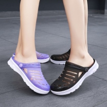 Outdoor Baotou slippers Female plastic sandals Covered Water Speed Dry Cave Shoes Seaside Jelly Shoes Mens Half Tobeach Shoes