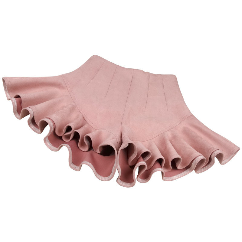 高腰麂皮绒阔腿显瘦荷叶边鱼尾a字花边木耳边短裤短裙女大码秋冬,淘宝优惠券,粉丝福利购,淘宝优惠卷