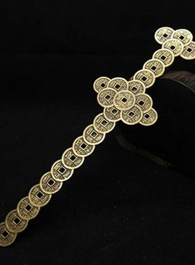 古玩铜钱剑八卦七星剑大小号仿古家用纯铜悬挂铜钱剑