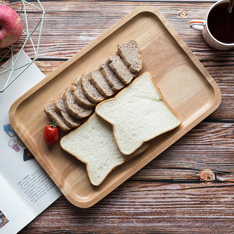 橡胶木盘子长方形日式餐盘家用茶盘托盘餐厅实木托盘木质水杯面包,淘宝优惠券,粉丝福利购,淘宝优惠卷