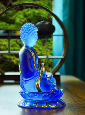 仿琉璃药师如来居家供奉平安摆件